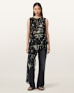 Enola Asymmetric Printed Wrap Top