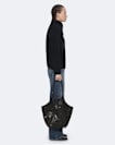Asymmetric funnel-neck wool jumper