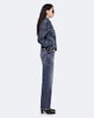Straight leg mid-rise denim jeans
