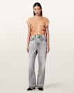 Mira Cropped Satin Drawcord T-Shirt