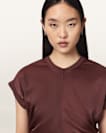 Mira Cropped Satin Drawcord T-Shirt