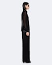 Crepe elasticated wide-leg trousers