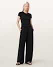 Jett Wide Leg Linen Blend Trousers