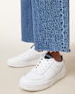 Vix Low Top Round Toe Leather Trainers