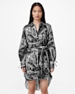 Leyla Silk Linen Blend Shirt Dress