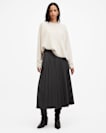 Kaya Pleated Asymmetric Midi Skirt