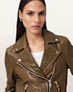 Dalby Slim Fit Leather Biker Jacket