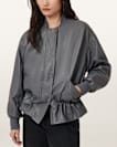 Sofi Drawstring Leather Bomber Jacket