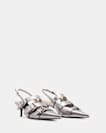 Grace Leather Chain Slingback Heels