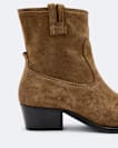 Suede zip up dress boot