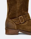 Suede biker boots