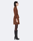 Silk-blend mini shirt dress