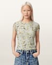 Ellie Mesh Floral Print Slim T-Shirt
