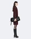 Tie-neck silk knee-length dress
