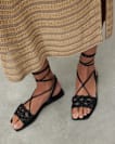 Donna Leather Rope Strappy Sandals