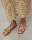 Donna Leather Rope Strappy Sandals