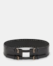 Maxie Studded Leather Double Buckle Belt