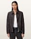 Alkan Zip Up Two Tone Leather Jacket
