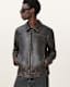 Alkan Zip Up Two Tone Leather Jacket