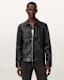 Alkan Zip Up Two Tone Leather Jacket