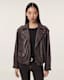 Samina Relaxed Fit Leather Biker Jacket