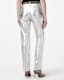 Saige Straight Fit Foiled Leather Trousers