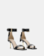 Noir Square Toe Heeled Sandal