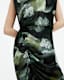 Isa Silk Blend Camo Print Midi Dress
