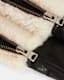 Sasha Leather Faux Shearling Trim Gloves