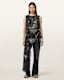 Enola Asymmetric Printed Wrap Top