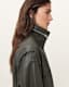 Clay Funnel Neck Cropped Leather Jacket