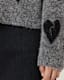 Amora Love Heart Jacquard Brushed Cardigan