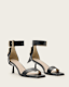 Noir Leather Heeled Sandals