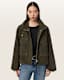 Clay Funnel Neck Suede Cropped Jacket