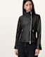 Ellis Leather Funnel Neck Biker Jacket