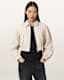 Anouk Cropped Leather Bomber Jacket