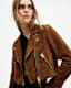 Dalby Slim Fit Cropped Suede Biker Jacket