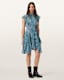 Fleur Printed Asymmetric Mini Dress