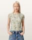 Ellie Mesh Floral Print Slim T-Shirt