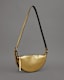 Half Moon Metallic Leather Crossbody Bag