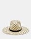 Candice Straw Two Tone Striped Fedora