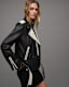 Dren Leather Contrast Biker Jacket