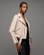 Balfern Belted Hem Leather Biker Jacket
