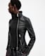 Ellis Funnel Neck Leather Biker Jacket