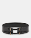 Maxie Studded Leather Double Buckle Belt