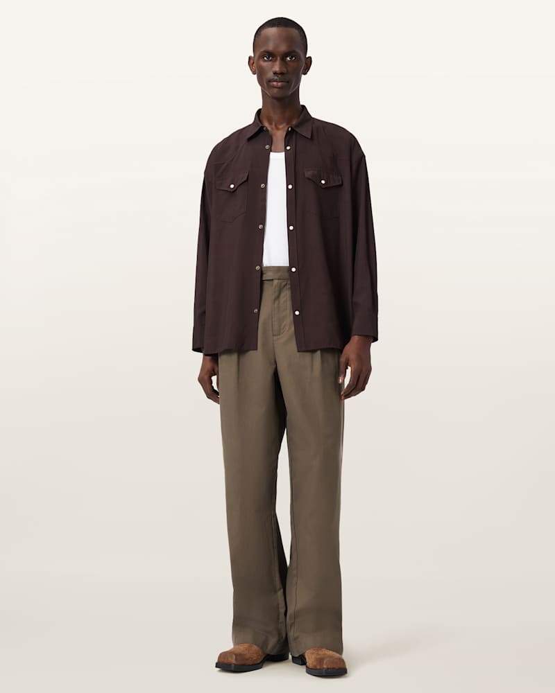 Conway Wide Leg Pleated Trousers