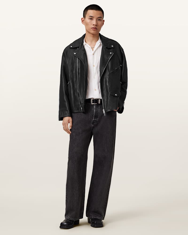 Bradford Oversized Leather Biker Jacket