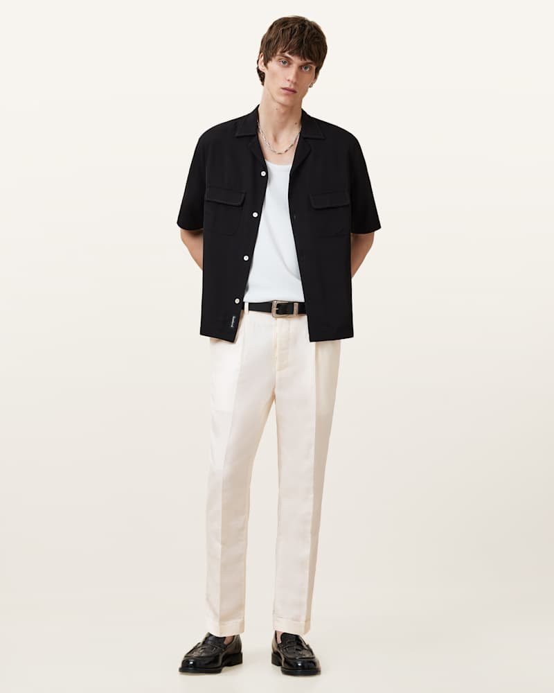 Cross Tallis Linen Blend Slim Trousers