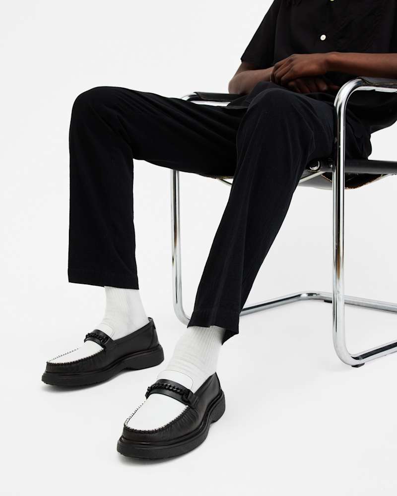 Gibbs Leather Chain Loafers Shoes