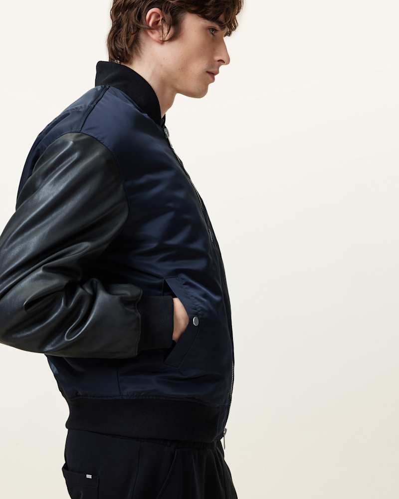 Myler Leather Sleeve Bomber